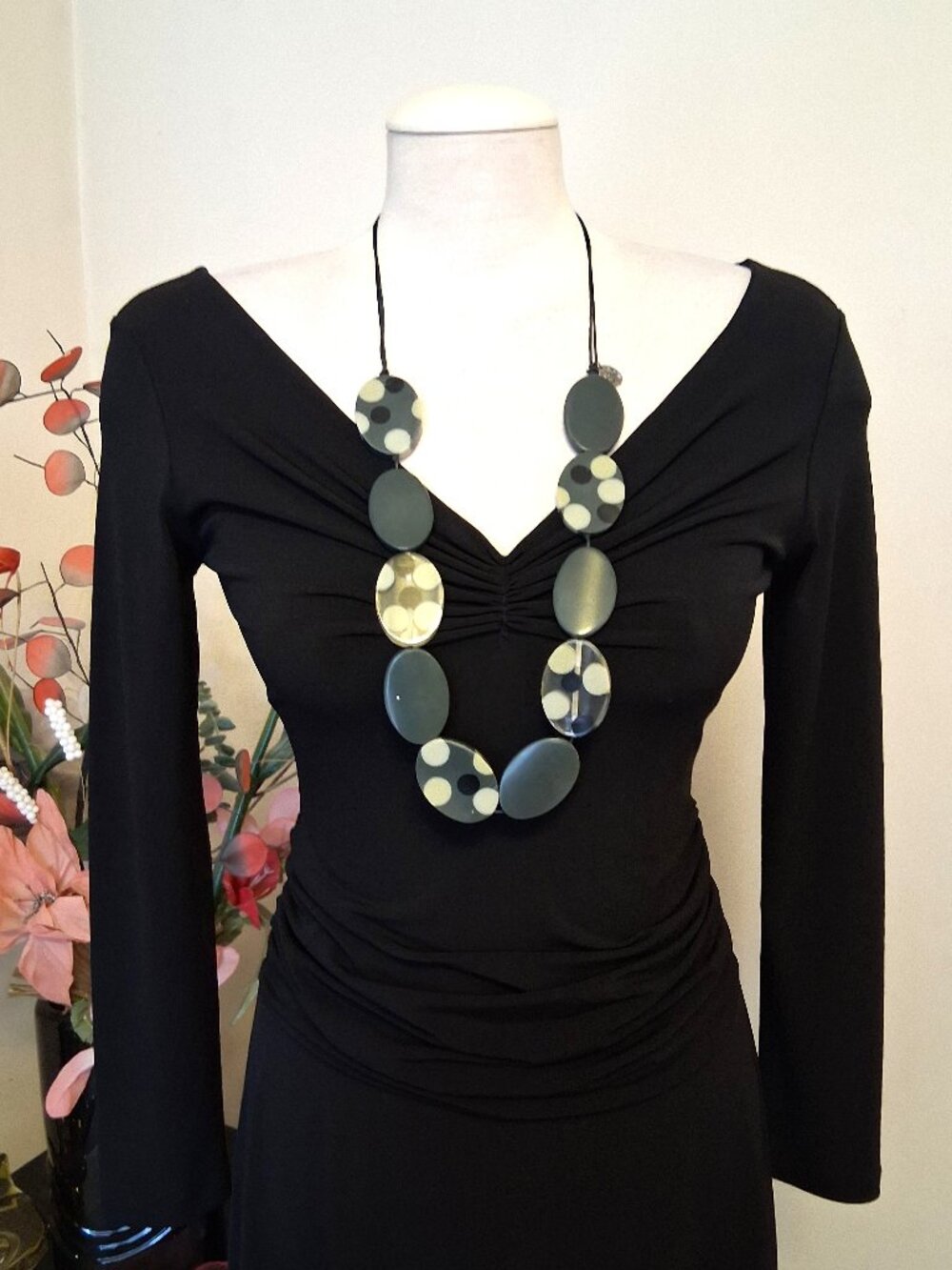 Sandwich Amsterdam Long Colorful Beaded Statement Necklace European Wearable Art
